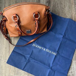 LIKE NEW Dooney & Bourke tan natural brown leather handbag purse, satchel bag